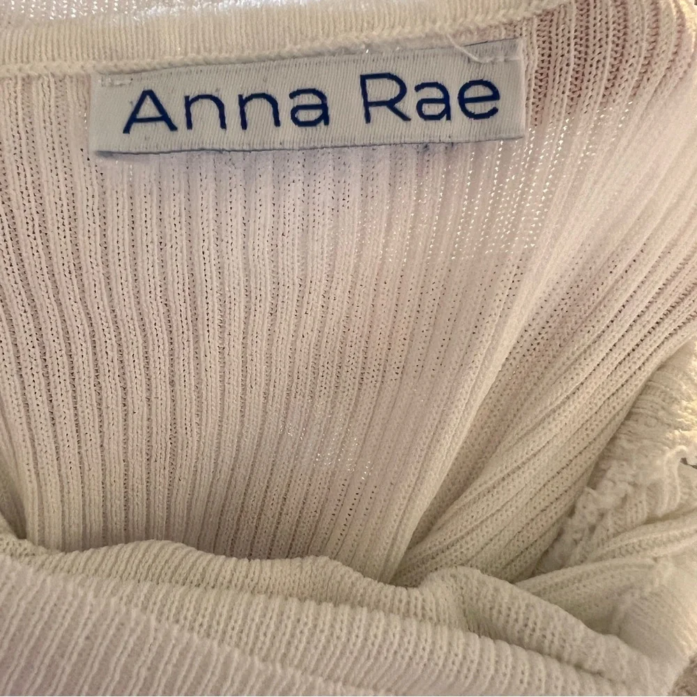 Anna Rae White Ribbed Turtleneck Size Small - Picture 2 of 8